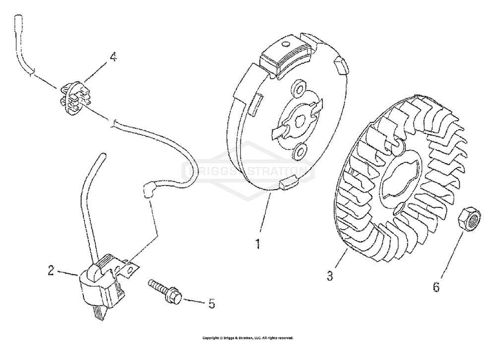 Magneto/Flywheel Diagram and Parts List for 1959-0  Briggs and Stratton Generator
